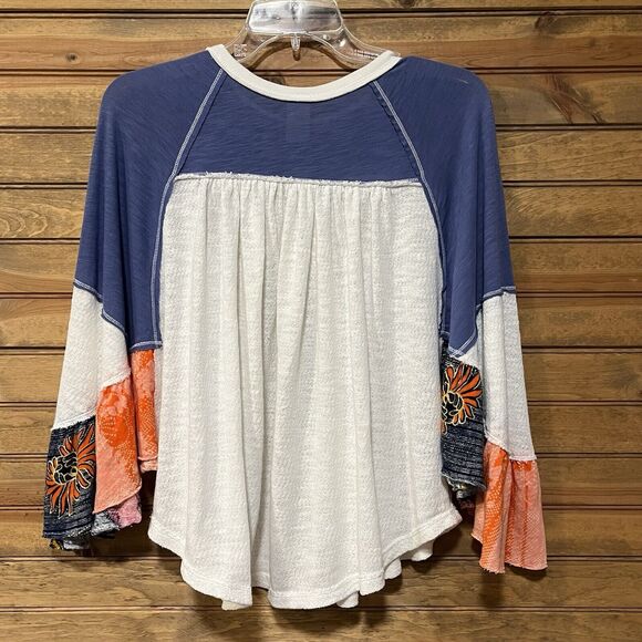 We The Free Friday Fever Women’s XS Multicolor Long Flutter Sleeves Stretch Boho - Picture 5 of 7